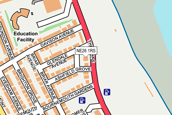 NE26 1RS map - OS OpenMap – Local (Ordnance Survey)