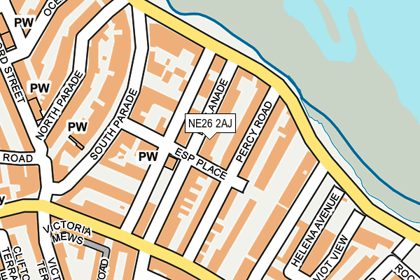 NE26 2AJ map - OS OpenMap – Local (Ordnance Survey)