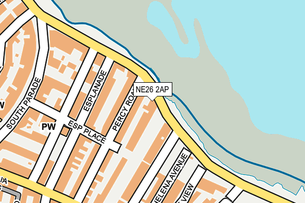 NE26 2AP map - OS OpenMap – Local (Ordnance Survey)