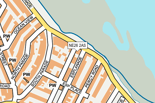 NE26 2AS map - OS OpenMap – Local (Ordnance Survey)
