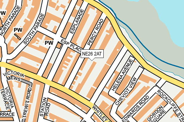 NE26 2AT map - OS OpenMap – Local (Ordnance Survey)