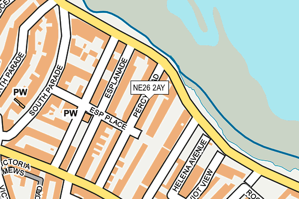 NE26 2AY map - OS OpenMap – Local (Ordnance Survey)