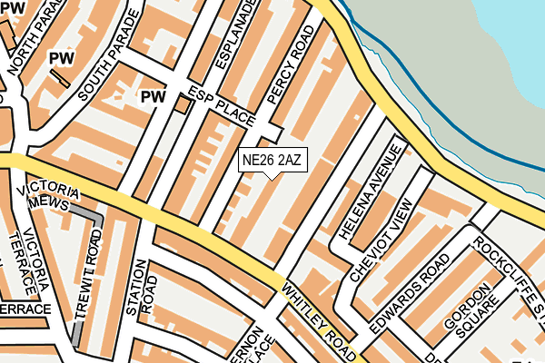NE26 2AZ map - OS OpenMap – Local (Ordnance Survey)
