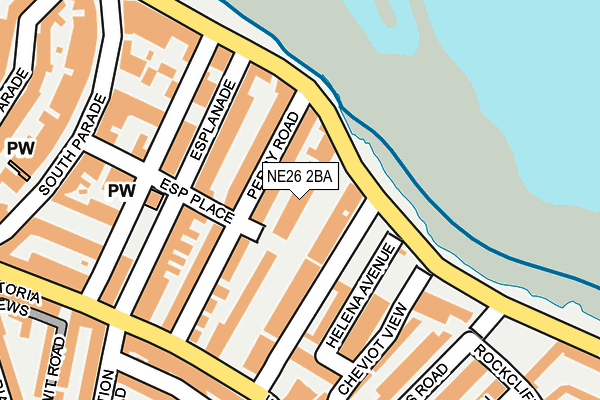 NE26 2BA map - OS OpenMap – Local (Ordnance Survey)