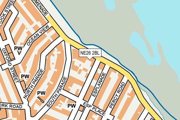 NE26 2BL map - OS OpenMap – Local (Ordnance Survey)