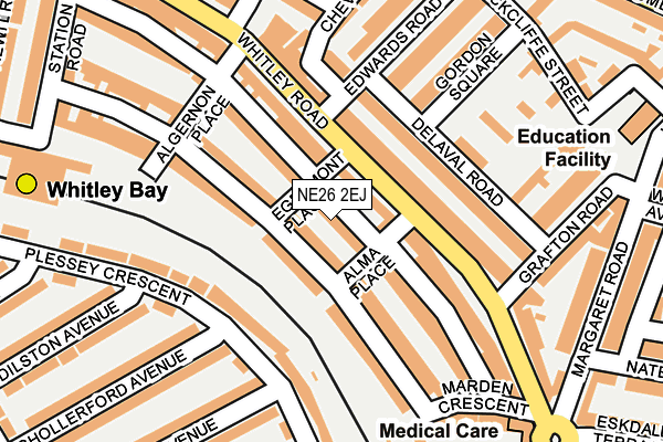 NE26 2EJ map - OS OpenMap – Local (Ordnance Survey)