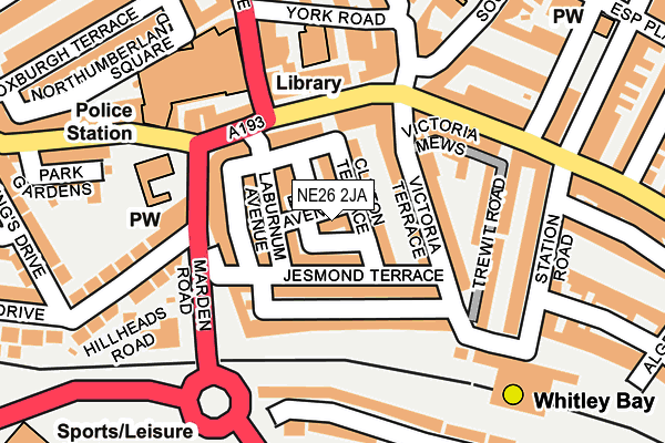 NE26 2JA map - OS OpenMap – Local (Ordnance Survey)