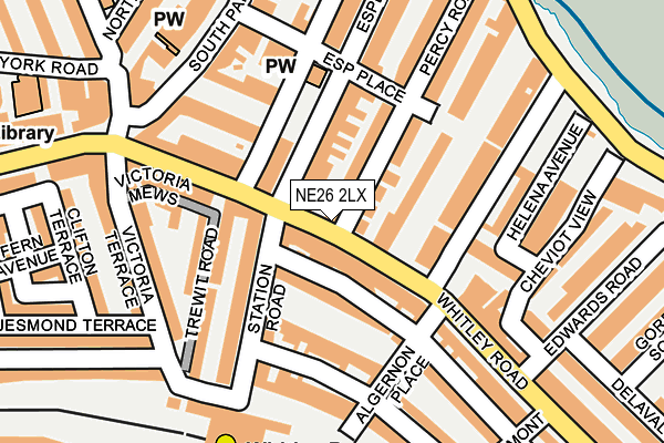 NE26 2LX map - OS OpenMap – Local (Ordnance Survey)