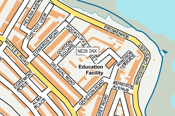 NE26 2NX map - OS OpenMap – Local (Ordnance Survey)