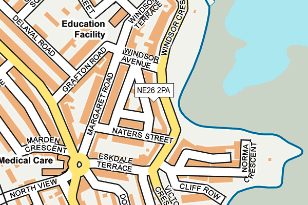 NE26 2PA map - OS OpenMap – Local (Ordnance Survey)