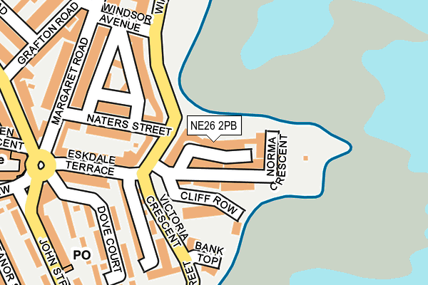 NE26 2PB map - OS OpenMap – Local (Ordnance Survey)