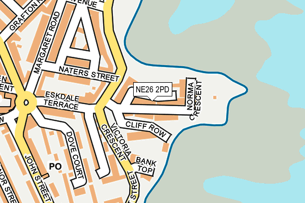 NE26 2PD map - OS OpenMap – Local (Ordnance Survey)