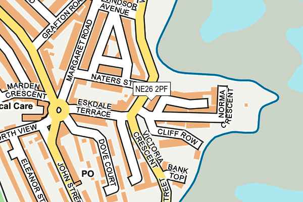 NE26 2PF map - OS OpenMap – Local (Ordnance Survey)