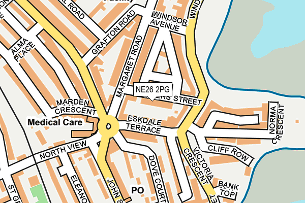 NE26 2PG map - OS OpenMap – Local (Ordnance Survey)