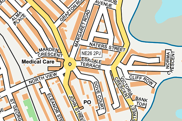 NE26 2PJ map - OS OpenMap – Local (Ordnance Survey)