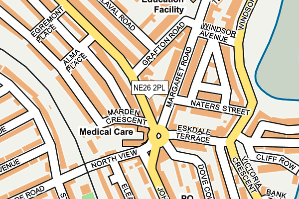 NE26 2PL map - OS OpenMap – Local (Ordnance Survey)