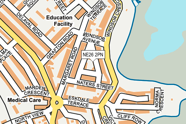 NE26 2PN map - OS OpenMap – Local (Ordnance Survey)