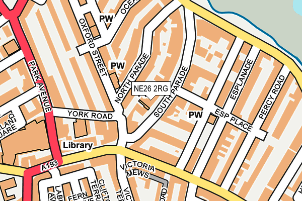 NE26 2RG map - OS OpenMap – Local (Ordnance Survey)