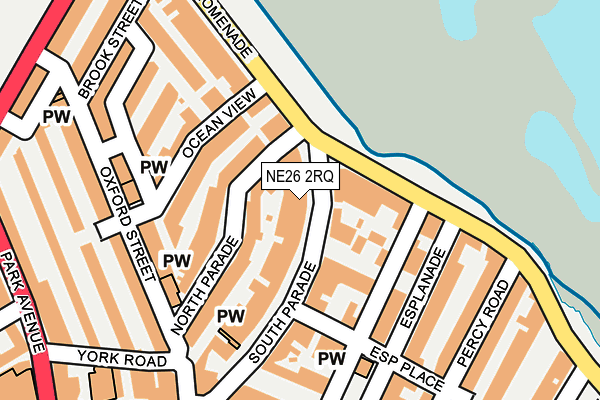 NE26 2RQ map - OS OpenMap – Local (Ordnance Survey)