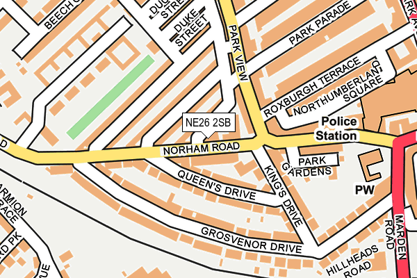 NE26 2SB map - OS OpenMap – Local (Ordnance Survey)