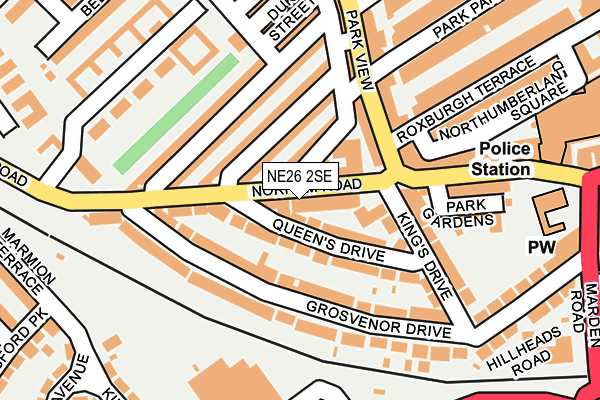 NE26 2SE map - OS OpenMap – Local (Ordnance Survey)