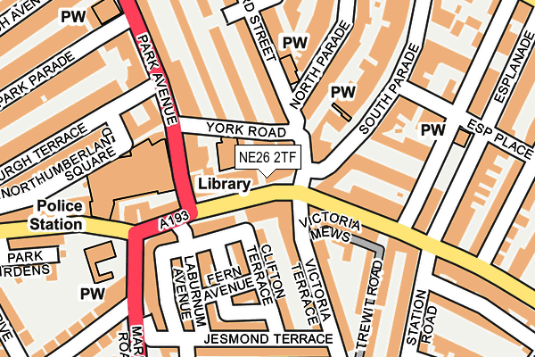 NE26 2TF map - OS OpenMap – Local (Ordnance Survey)