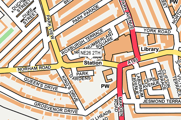 NE26 2TH map - OS OpenMap – Local (Ordnance Survey)