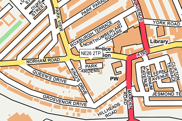 NE26 2TP map - OS OpenMap – Local (Ordnance Survey)