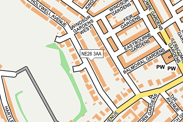 NE26 3AA map - OS OpenMap – Local (Ordnance Survey)