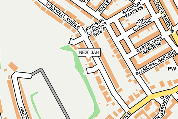 NE26 3AH map - OS OpenMap – Local (Ordnance Survey)