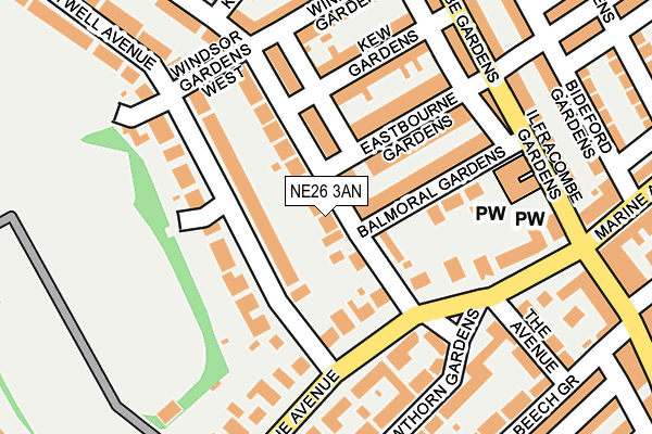 NE26 3AN map - OS OpenMap – Local (Ordnance Survey)