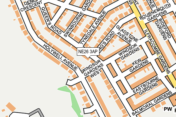 NE26 3AP map - OS OpenMap – Local (Ordnance Survey)