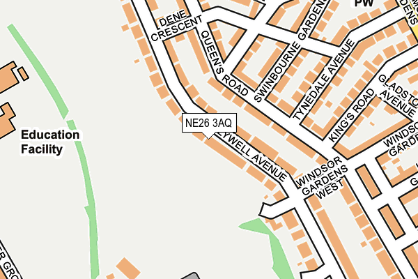 NE26 3AQ map - OS OpenMap – Local (Ordnance Survey)