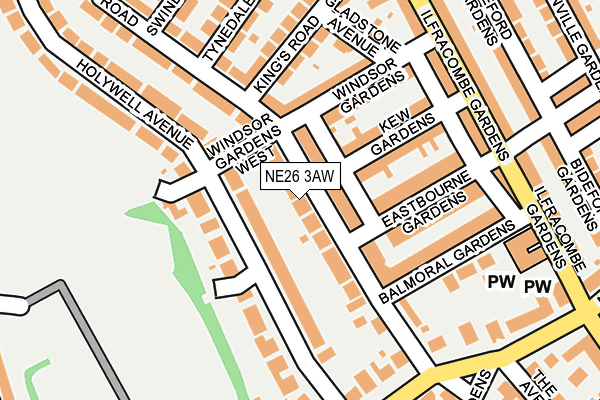 NE26 3AW map - OS OpenMap – Local (Ordnance Survey)