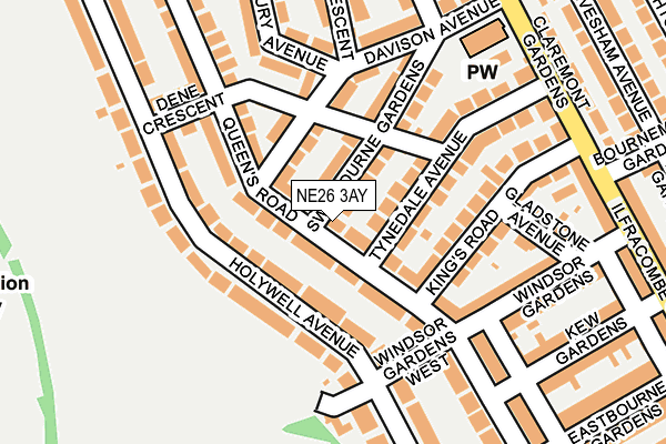 NE26 3AY map - OS OpenMap – Local (Ordnance Survey)