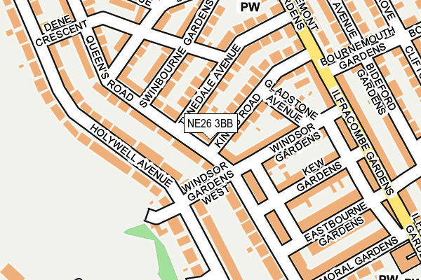 NE26 3BB map - OS OpenMap – Local (Ordnance Survey)