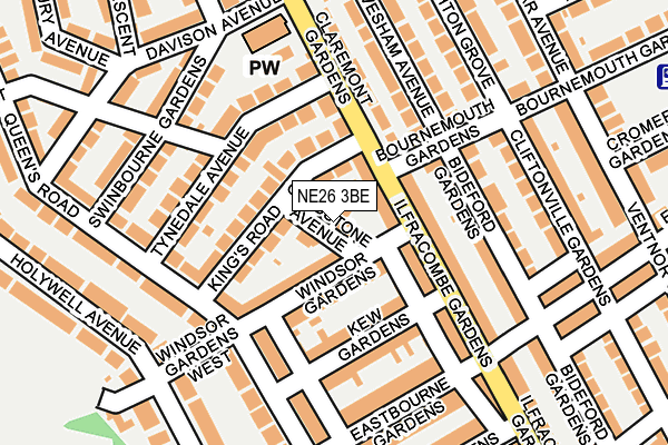 NE26 3BE map - OS OpenMap – Local (Ordnance Survey)