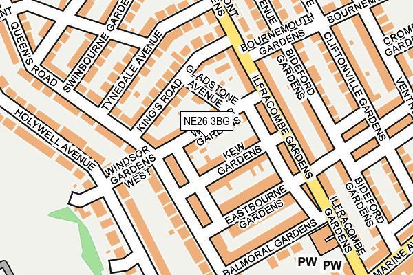 NE26 3BG map - OS OpenMap – Local (Ordnance Survey)