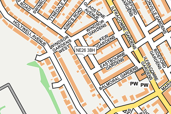 NE26 3BH map - OS OpenMap – Local (Ordnance Survey)