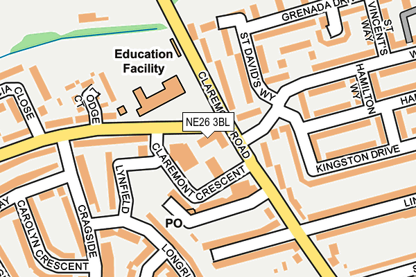 NE26 3BL map - OS OpenMap – Local (Ordnance Survey)