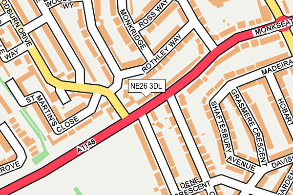 NE26 3DL map - OS OpenMap – Local (Ordnance Survey)