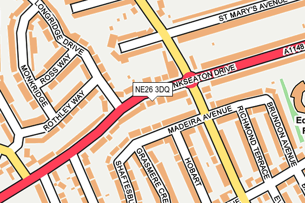 NE26 3DQ map - OS OpenMap – Local (Ordnance Survey)