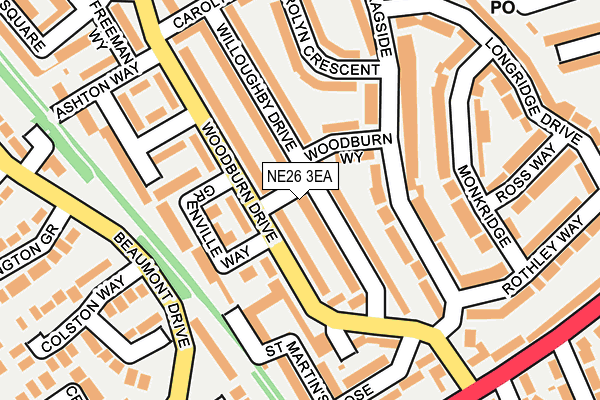NE26 3EA map - OS OpenMap – Local (Ordnance Survey)
