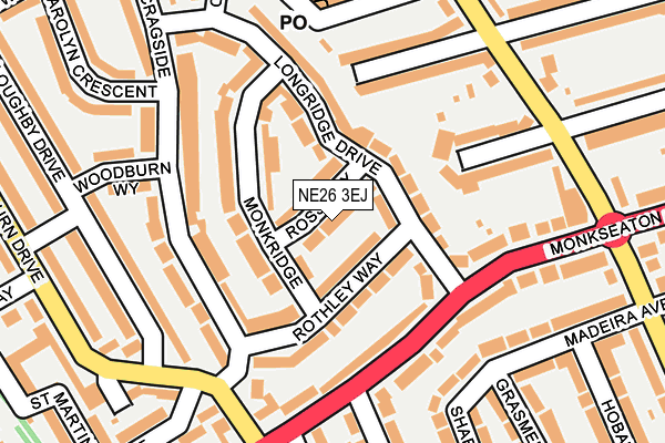 NE26 3EJ map - OS OpenMap – Local (Ordnance Survey)