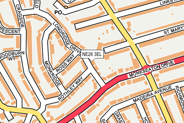 NE26 3EL map - OS OpenMap – Local (Ordnance Survey)