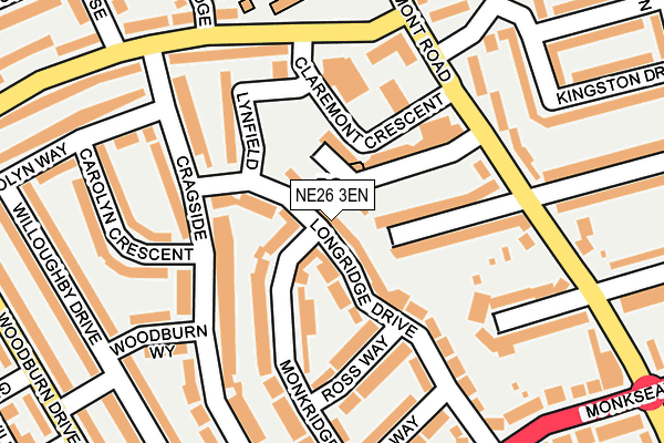NE26 3EN map - OS OpenMap – Local (Ordnance Survey)