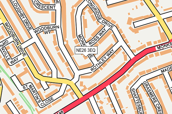 NE26 3EQ map - OS OpenMap – Local (Ordnance Survey)
