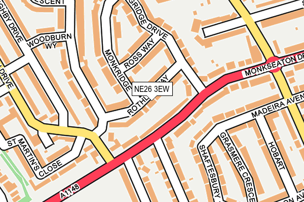NE26 3EW map - OS OpenMap – Local (Ordnance Survey)