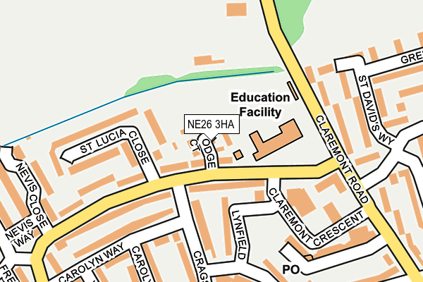 NE26 3HA map - OS OpenMap – Local (Ordnance Survey)