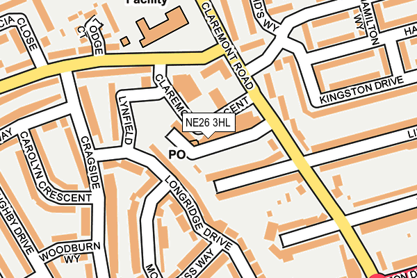 NE26 3HL map - OS OpenMap – Local (Ordnance Survey)